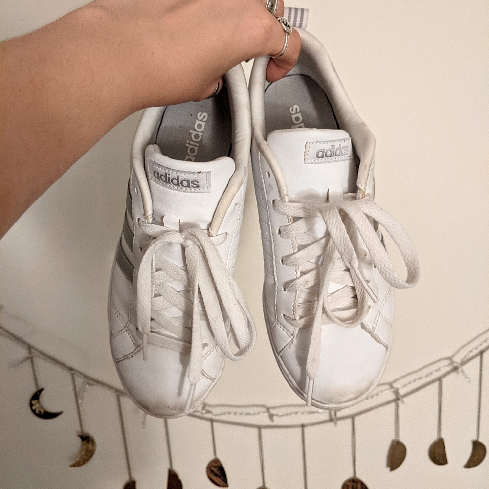 Silver Adidas Superstars